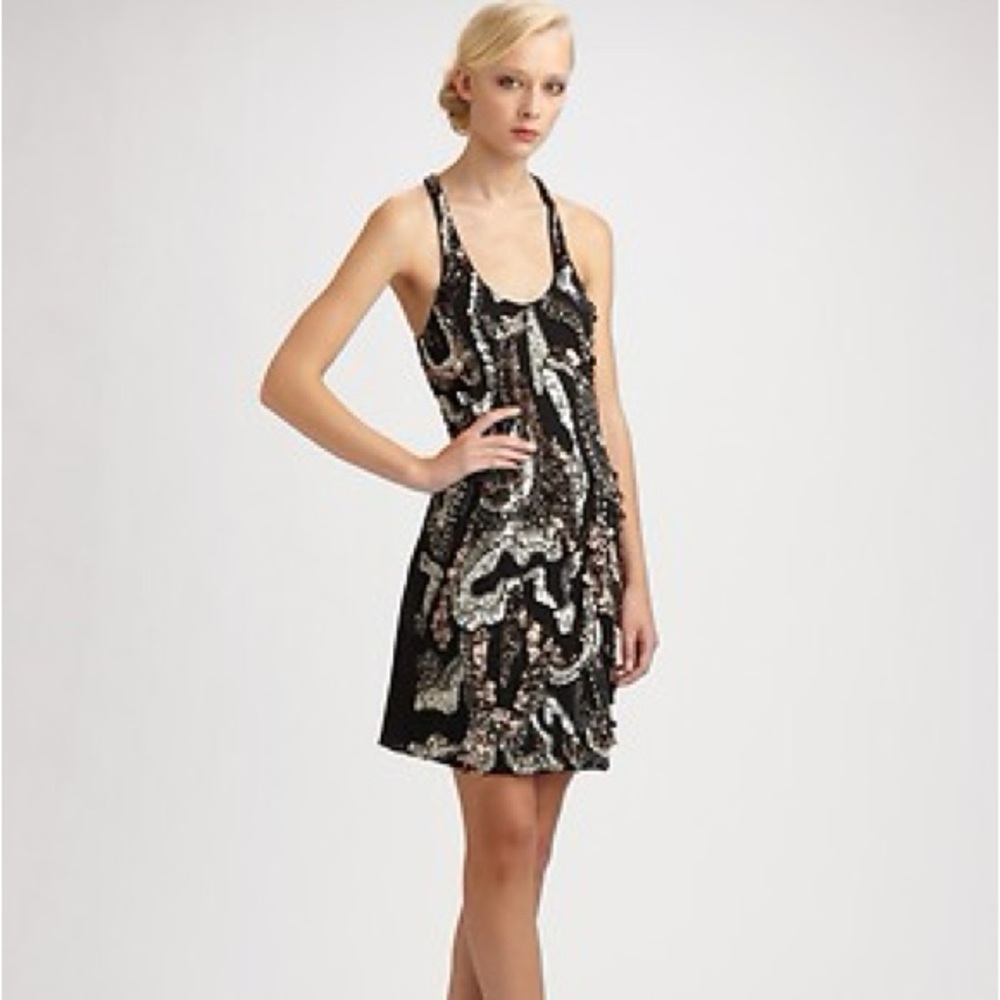 Jay Godfrey beaded sequin racerback tank dress tunic